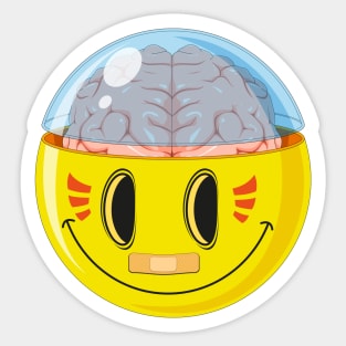 Smiley with a brain. Sticker